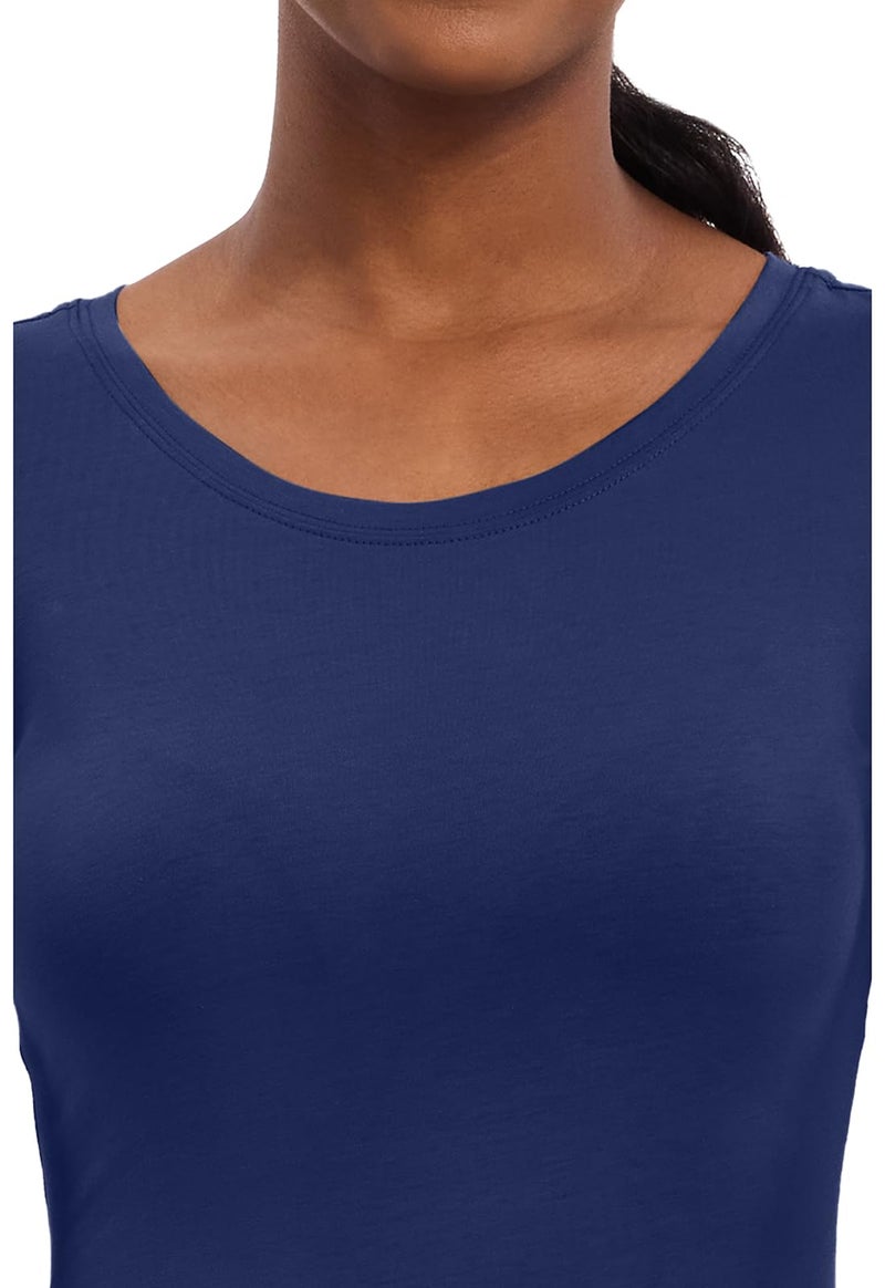 Healing Hands Women's Underscrub Soft Knit Melissa Longsleeve Scrub Tee with Breathable & Easy Care Fabric 5047, S, Navy - Image 2